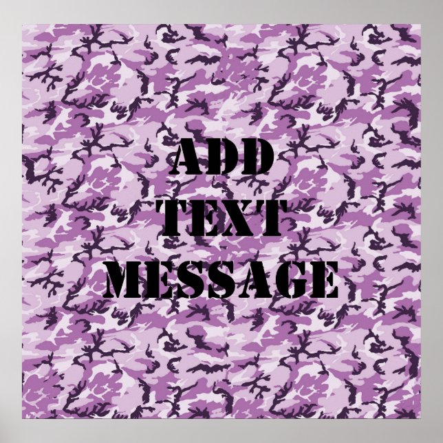 Woodland Pink/Purple Camouflage Poster (Front)