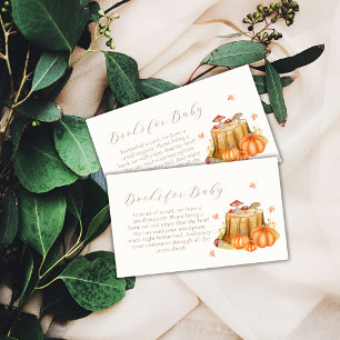 Woodland Pumpkin Mushroom Books For Baby Shower Enclosure Card