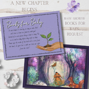 Woodland Purple Forest Books for Baby Request  Enclosure Card