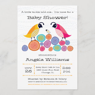 Woodland Quail Baby Shower Invitation