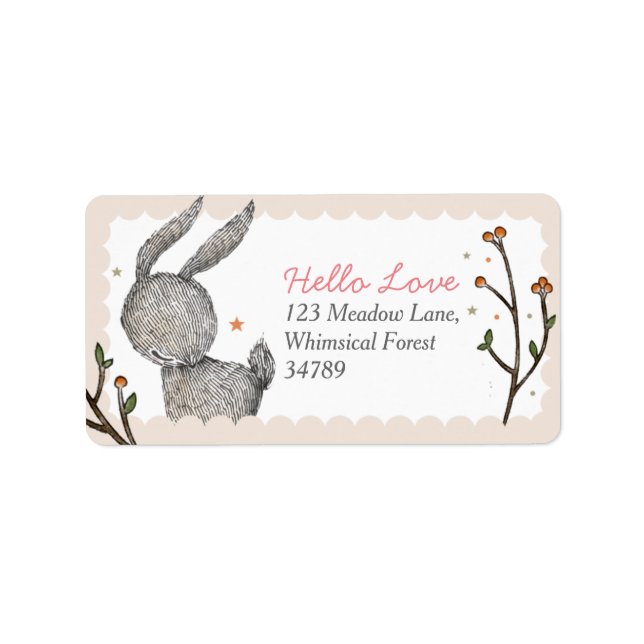 Woodland Rabbit Address Labels (Front)