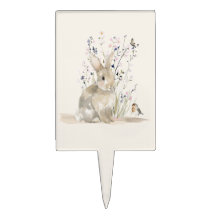 Woodland Rabbit Birthday Cupcake Toppers