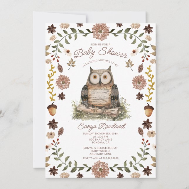 Woodland Raccoon Baby Shower Invitation (Front)
