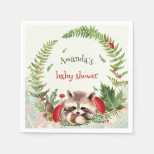 Woodland Raccoon Baby Shower Napkins