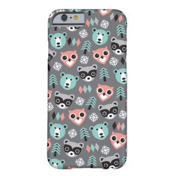 Woodland Raccoon Bear And Owl Illustration Print Barely There Iphone 6 Case by designalicious at Zazzle