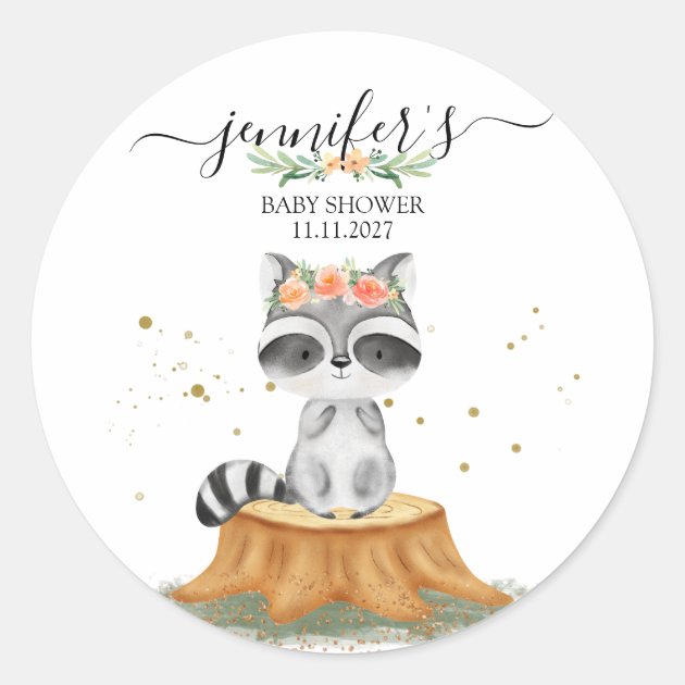Woodland Raccoon Classic Round Sticker