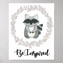 Woodland Raccoon Print