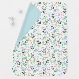 Woodland Raccoon Whimsical Personalized Stroller Blanket