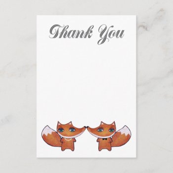 Woodland Red Fox Couple Thank You Note Cards by Pip_Gerard at Zazzle
