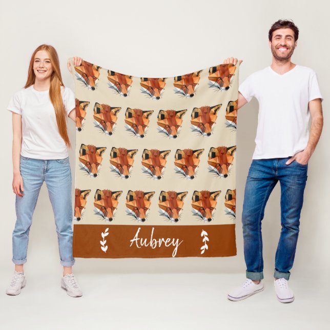 Woodland Red Fox | Personalized Fleece Blanket (In Situ)