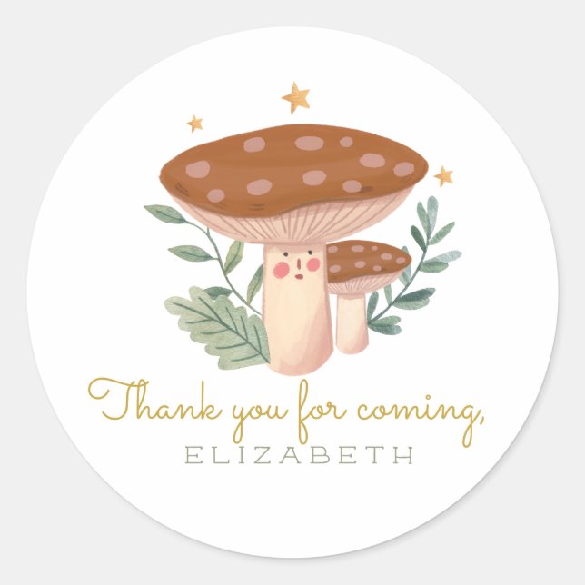 Woodland Red mushroom Birthday  Gift Tags (Front)