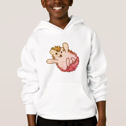 Woodland Red Orange Happy Cute Hedgehog Hoodie