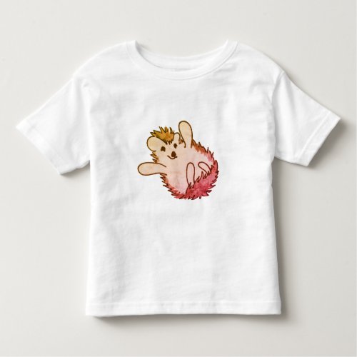 Woodland Red Orange Happy Cute Hedgehog Toddler T_shirt