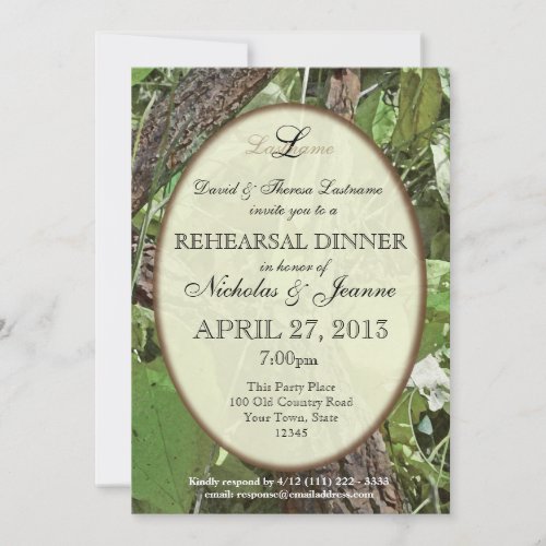 Woodland Rehearsal Dinner Personalized Invite