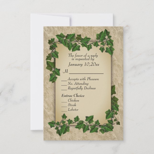 Woodland RSVP with Entree Choices Card (Front)