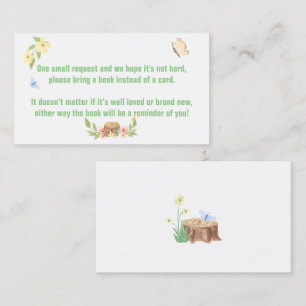 Woodland Rustic Baby Shower Book Request Cards