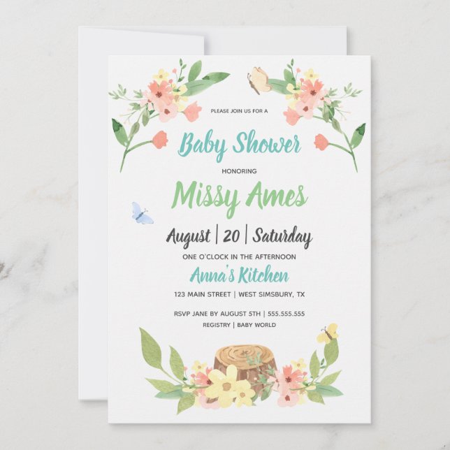 Woodland Rustic Baby Shower Sprinkle  (Front)