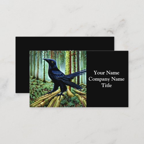 Woodland Rustic Black Raven Business Card