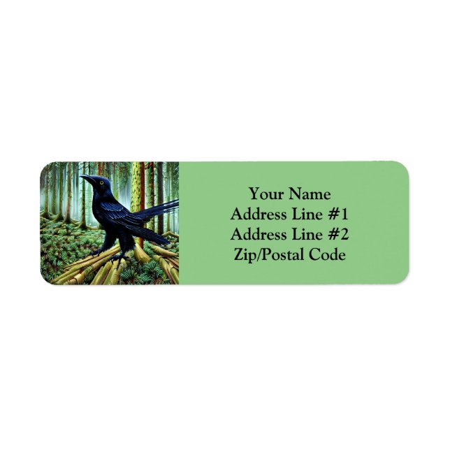 Woodland Rustic Black Raven Label (Front)