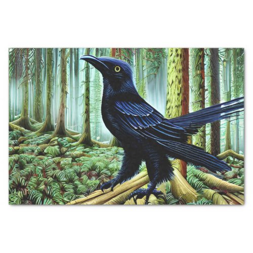 Woodland Rustic Black Raven Tissue Paper