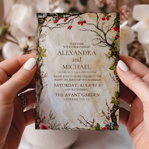 Woodland Rustic Botanical Wedding Invitation