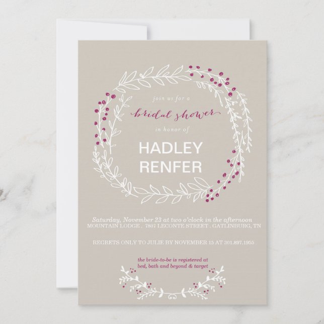 Woodland Rustic Bridal Shower Invitation (Front)