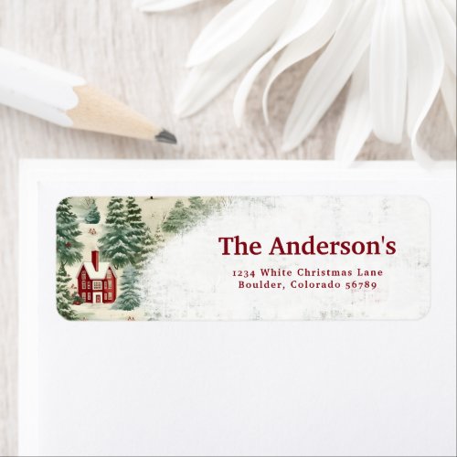 Woodland Rustic Country Christmas Cute Address Label