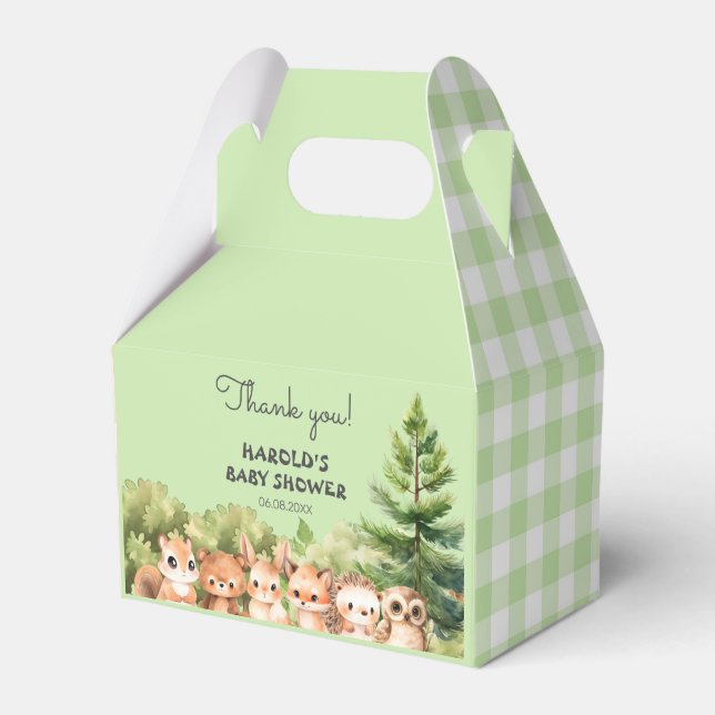 Woodland Rustic Forest Animals Favor Boxes (Front Side)
