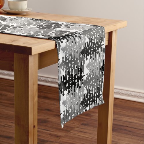 Woodland Rustic Gray Forest Pine Trees Winter Short Table Runner