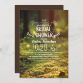 woodland  rustic outdoor bridal shower invites (Front/Back)