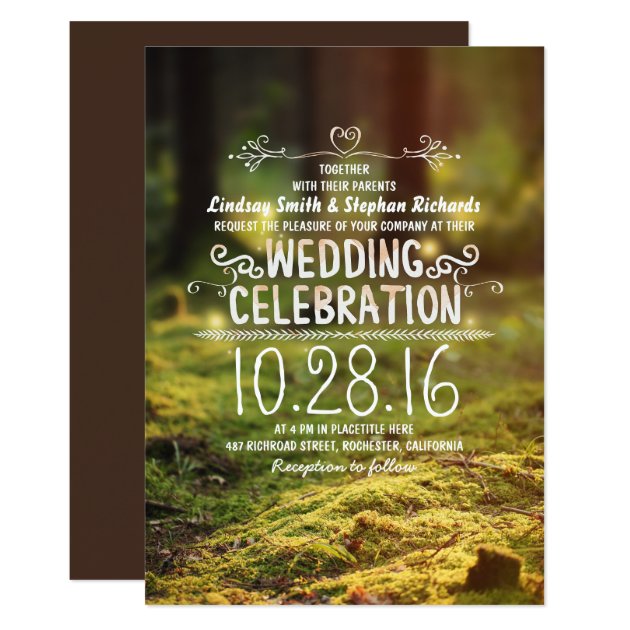 Woodland  Rustic Outdoor Wedding Invitations