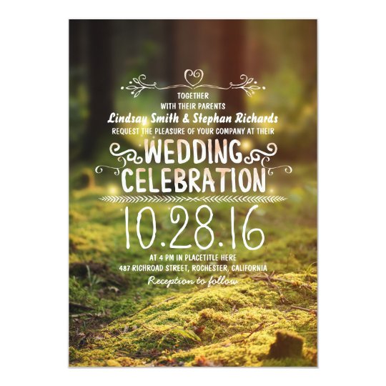 woodland rustic outdoor wedding invitations | Zazzle.com