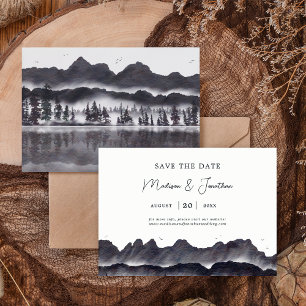 Woodland Rustic Woodsy Mountain Landscape Wedding Save The Date