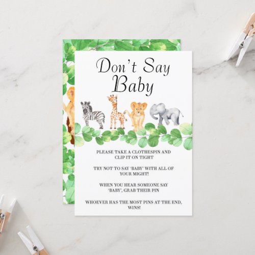 Woodland Safari Animals  Dont Say Baby Cards