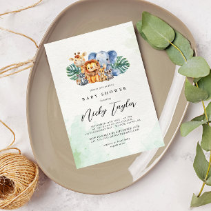 Woodland Safari Baby Shower Invitation