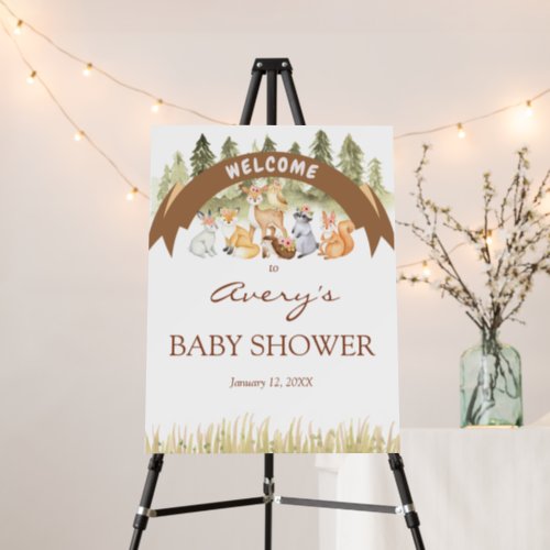 Woodland Safari Baby Shower Welcome Sign