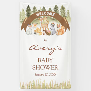 Woodland Safari Baby Shower Welcome Sign Banner