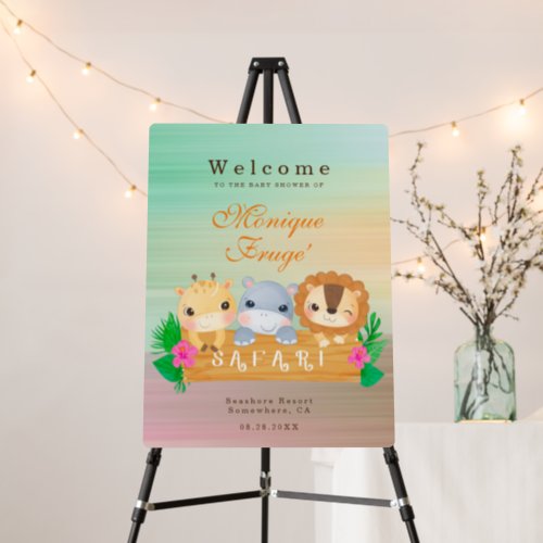 Woodland Safari Boy Baby Shower Welcome Sign