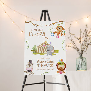 Woodland Safari Circus Baby Shower Welcome Sign