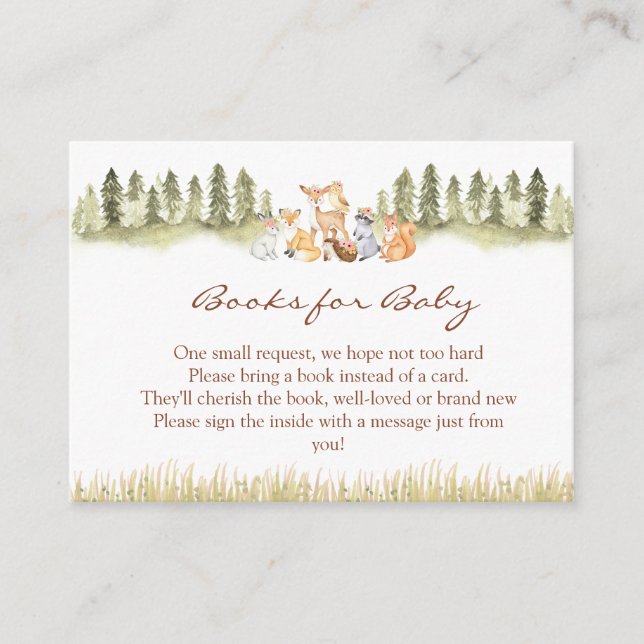 Woodland Safari Theme Books for Baby Enclosure Card (Front)