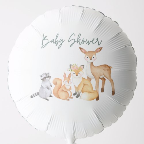 Woodland Safari Zoo Animals Baby Shower Balloon