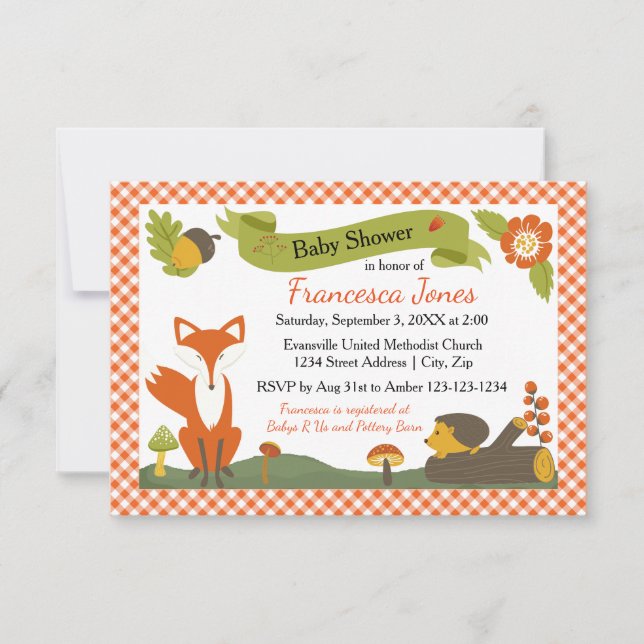 Woodland Scene - 3x5 Baby Shower Invitation (Front)