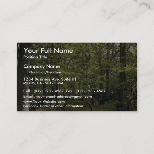 Customizable Woodland scene from the Forest Business Card Templates