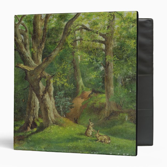 Woodland Scene with Rabbits, 1862 (oil on canvas) 3 Ring Binder (Front/Inside)