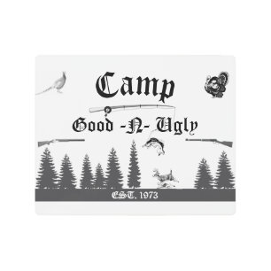 Woodland Scenes Camp Signage/Name Metal Print