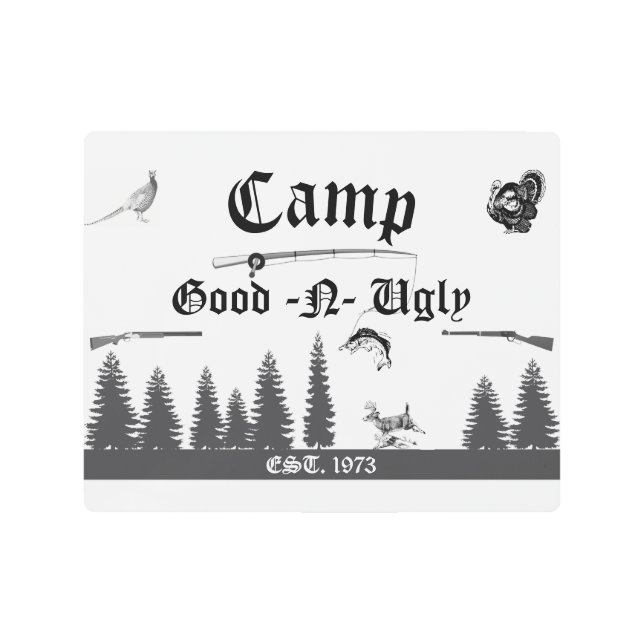 Woodland Scenes Camp Signage/Name Metal Print (Front)