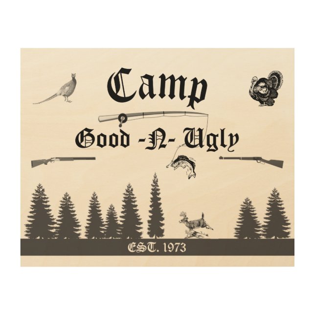 Woodland Scenes Camp Signage/Name  Wood Wall Art (Front)