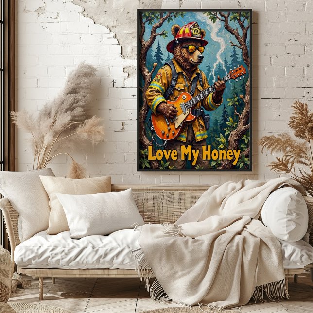 Woodland Serenade: Bear's High Notes Poster (Creator Uploaded)