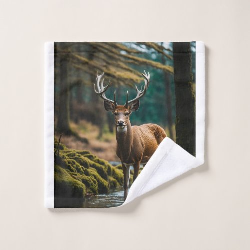 Woodland Serenity Cinematic Deer Towel design 