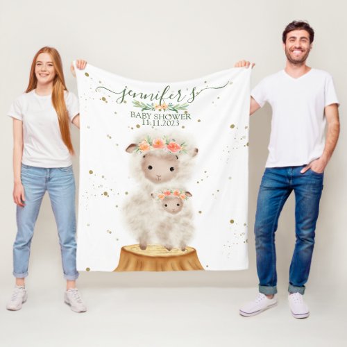 Woodland Sheep Animal Baby Shower Family